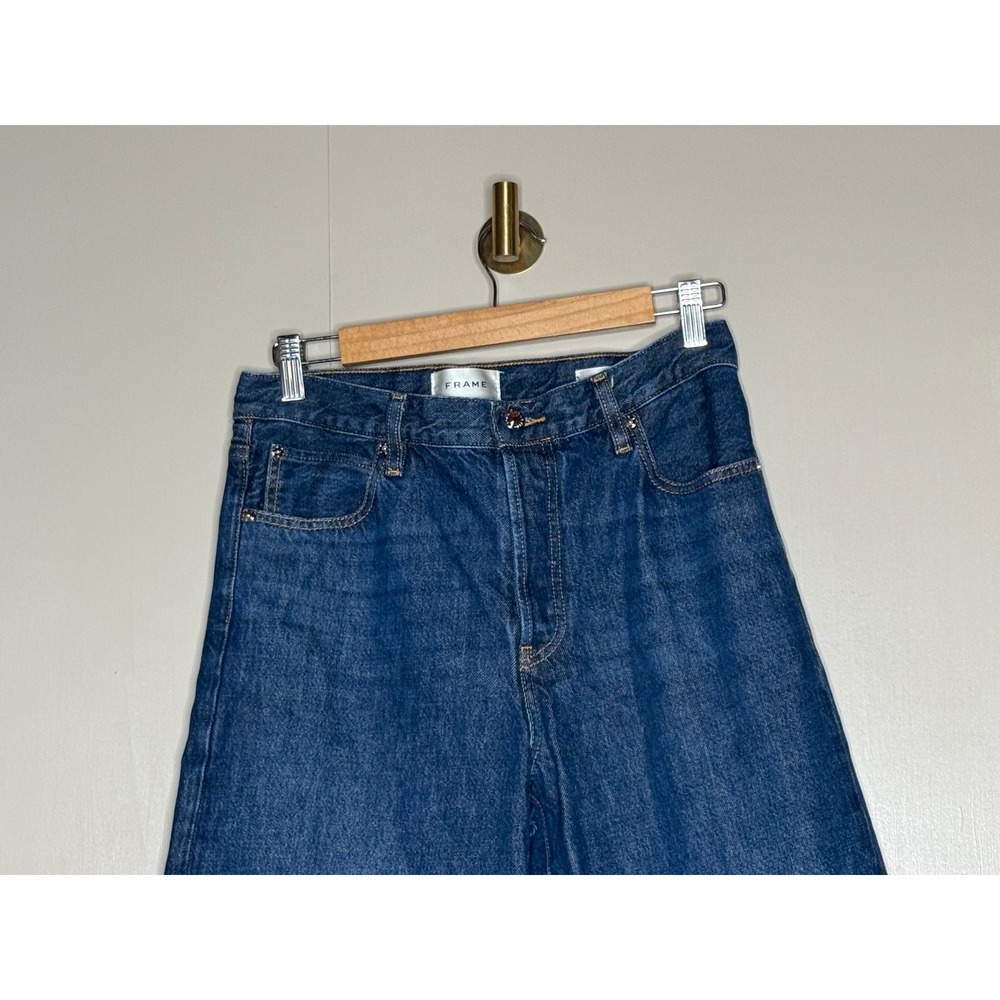 FRAME The Loose Jeans Size 25 Dark Wash High Rise Wide Leg Denim - Picture 3 of 9